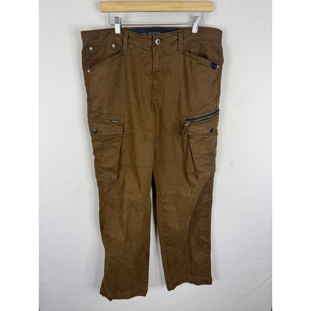 G-Star Raw Mens Brown Cargo Utility Pants Multi Pocket 36X32